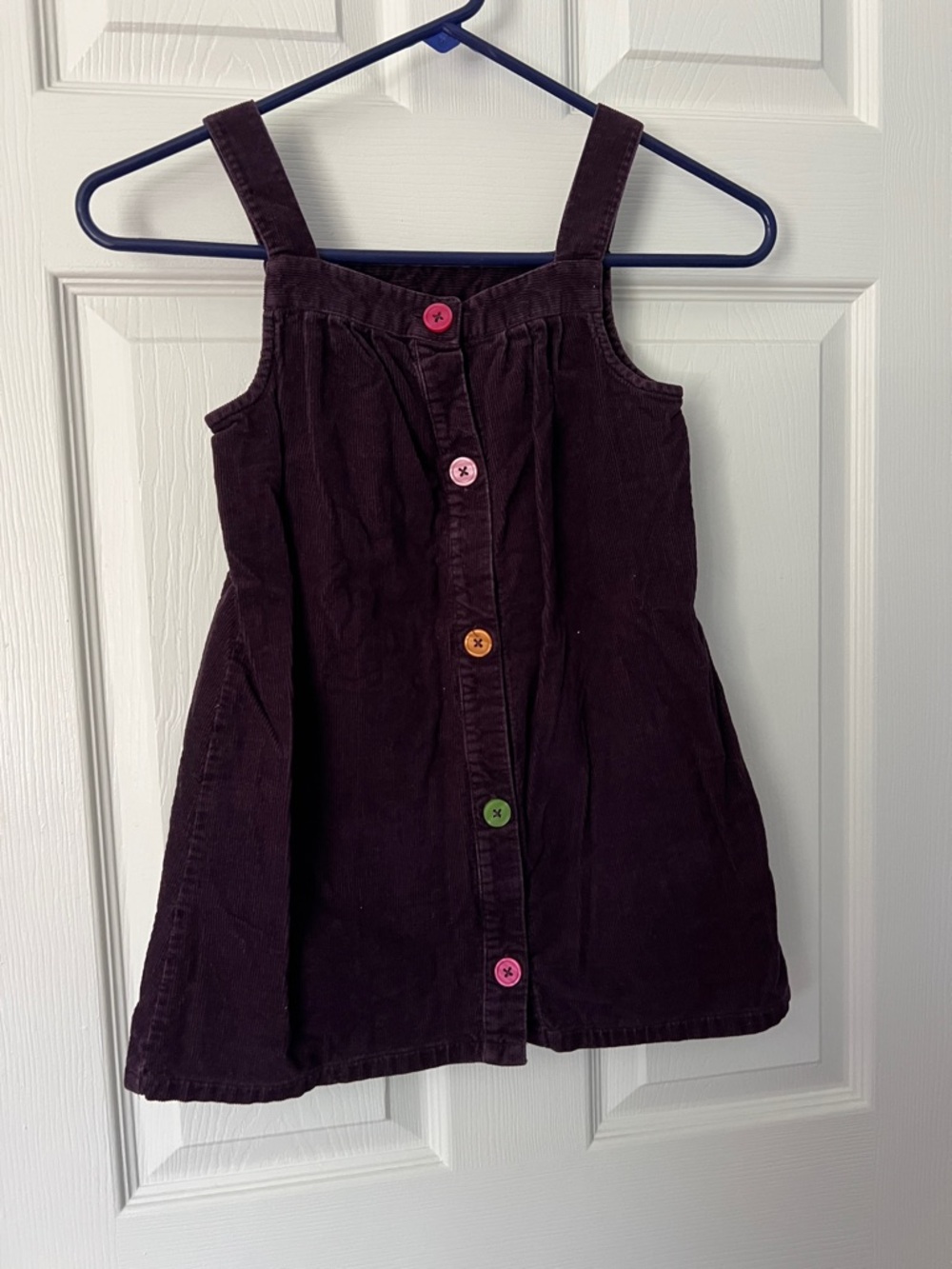 Gymboree Dark Purple Corduroy Button-Front Jumper with Colorful Buttons